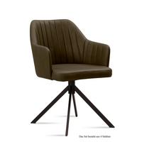 ARMLEHNSTUHL (4er-Set) Durva 58x81x60 Schwarz/Khaki - Dunkelgrün/Schwarz, Kunststoff (60/81/58cm) - 58aufmkessel