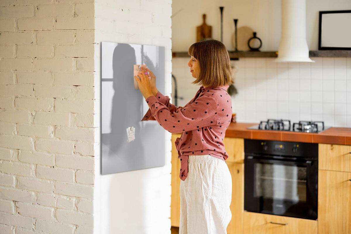 MAGNETTAFEL 60x90 Hellgrau schwarzer Marker - Hellgrau, Glas (60/0.4/90cm) - TULUP