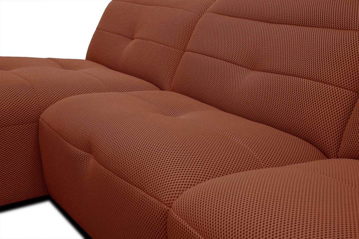 ECKSOFA TRENTO 4-Sitzer, dunkelorange - Dunkelorange/Schwarz, Holzwerkstoff/Kunststoff (165/262cm) - Wozimo