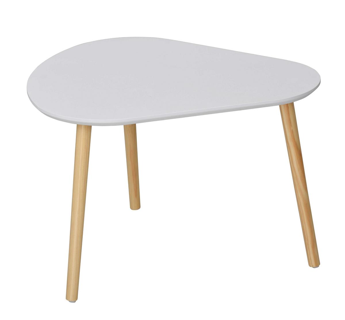 BEISTELLTISCH in weiß und in Holzoptik - 3er set - 103/50/42 cm - Weiß, Holzwerkstoff (56/50/42cm) - Calicosy