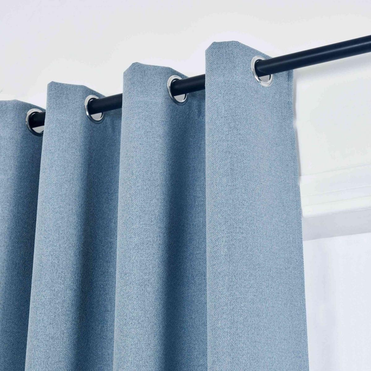 VORHANG 2ER SET »München Dark« HxB 225x145 cm Blau - Blau, Textil (145/225cm) - Gardinenbox