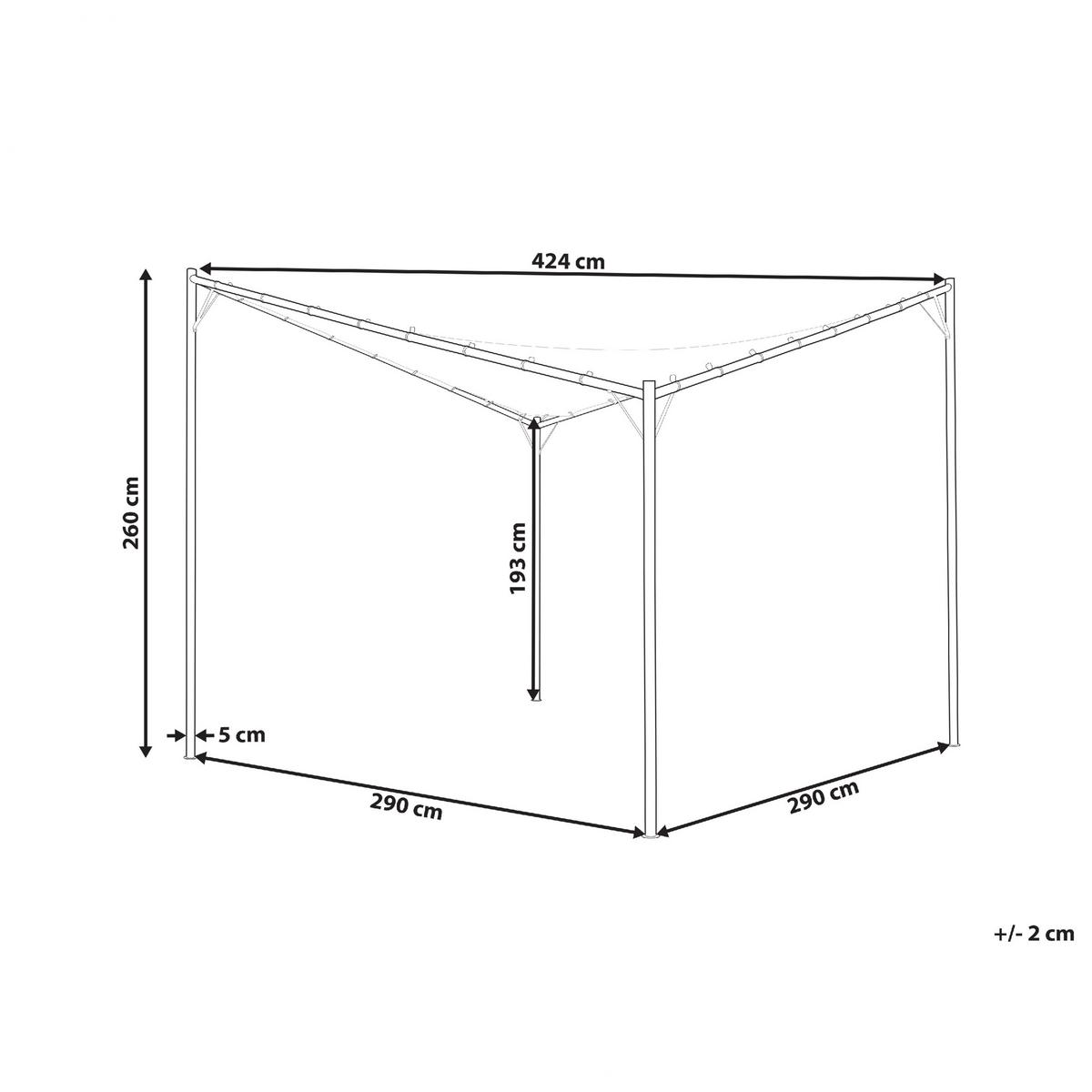 PERGOLA Stahl grau 300/300 cm Aventine - Schwarz/Grau, Kunststoff (300/260/300cm) - Beliani