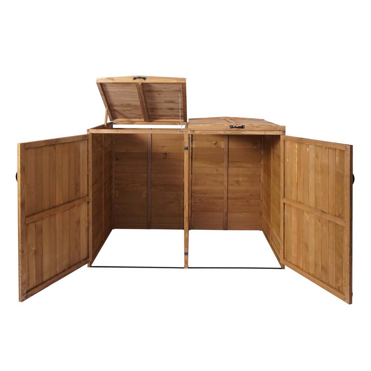 2ER-/4ER-MÜLLTONNENVERKLEIDUNG Braun - Braun, Holz (158/126/98cm) - MCW