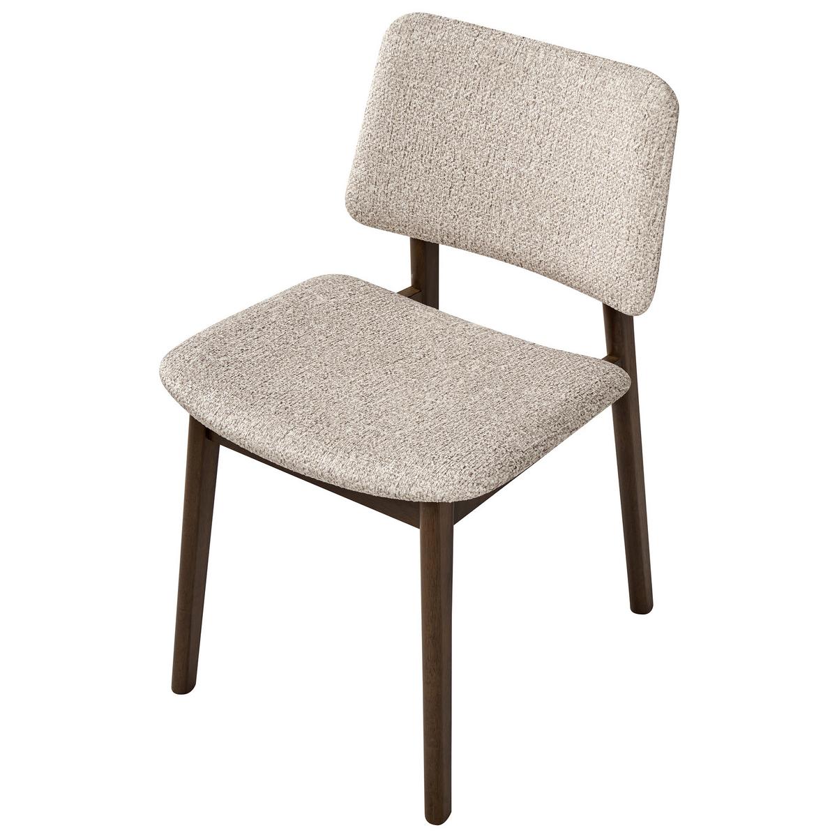 ESSZIMMERSTUHL 2er-Set Bouclé Dunkelbraun/Taupe Blane - Taupe, Holz (48/79/52cm) - Beliani