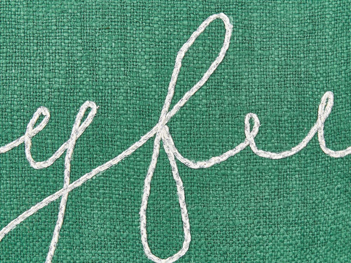 DEKOKISSEN Grün 45/45 cm Elettaria - Weiß/Grün, Textil (45/45/7cm) - Beliani