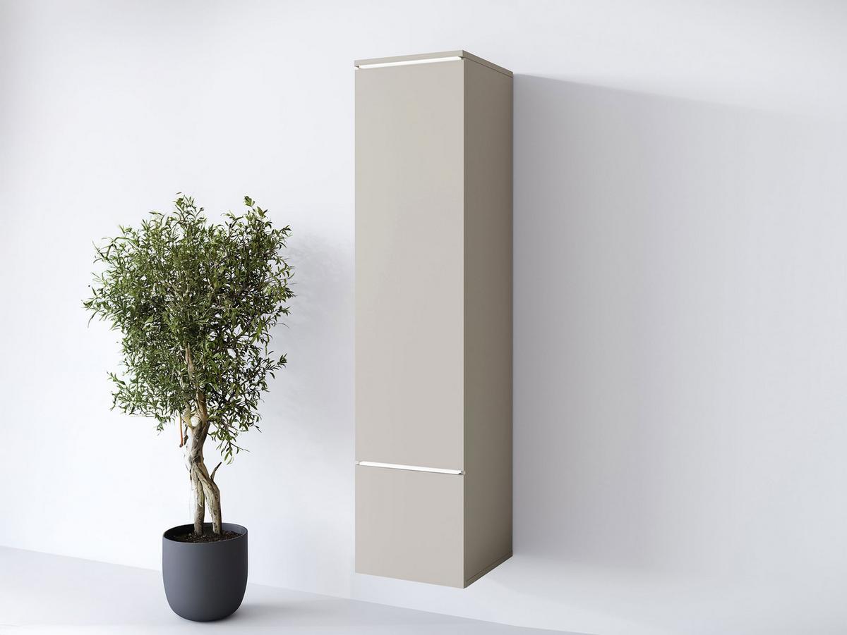 HÄNGEVITRINE Vera 001 mit LED Beleuchtung - Kaschmir/Alufarben, Holzwerkstoff/Kunststoff (30/130/33cm) - MIRJAN24