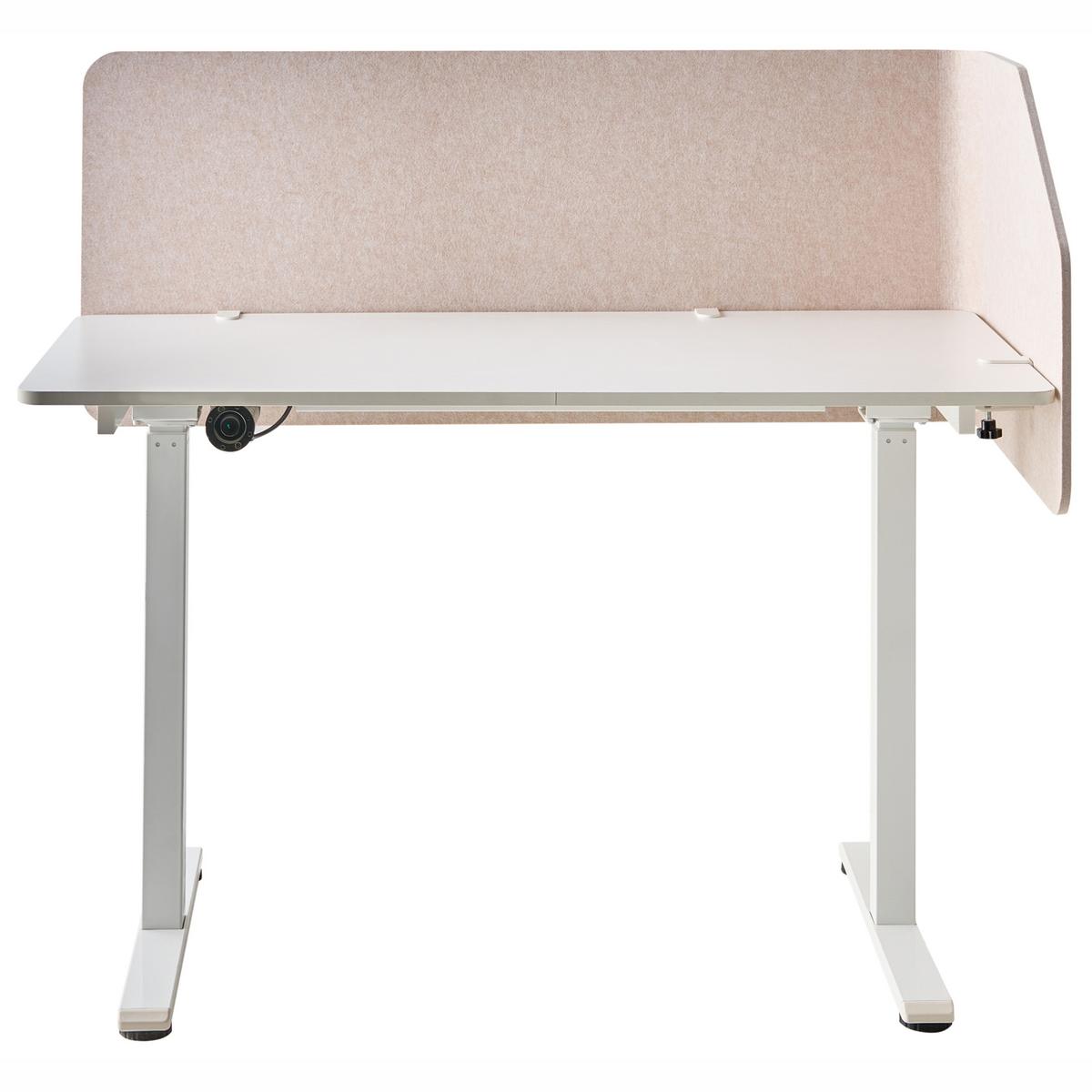 SCHREIBTISCHTRENNWAND 120/50 cm Beige Foldy - Beige, Kunststoff (120/50/1cm) - Beliani