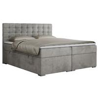 BOXBETT SUSAN 140/200 Hellgrau Velvet - H3 - Hellgrau, Holz/Textil (140/200cm) - MKS