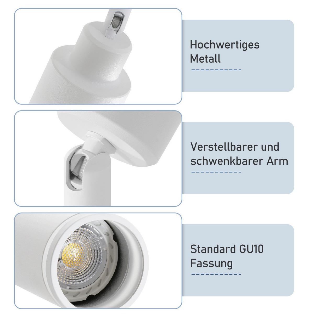 DECKENSTRAHLER Saarbrücken 2-flammig 30/5/15.7 cm - Weiß, Metall (30/5/15.7cm) - Nettlife