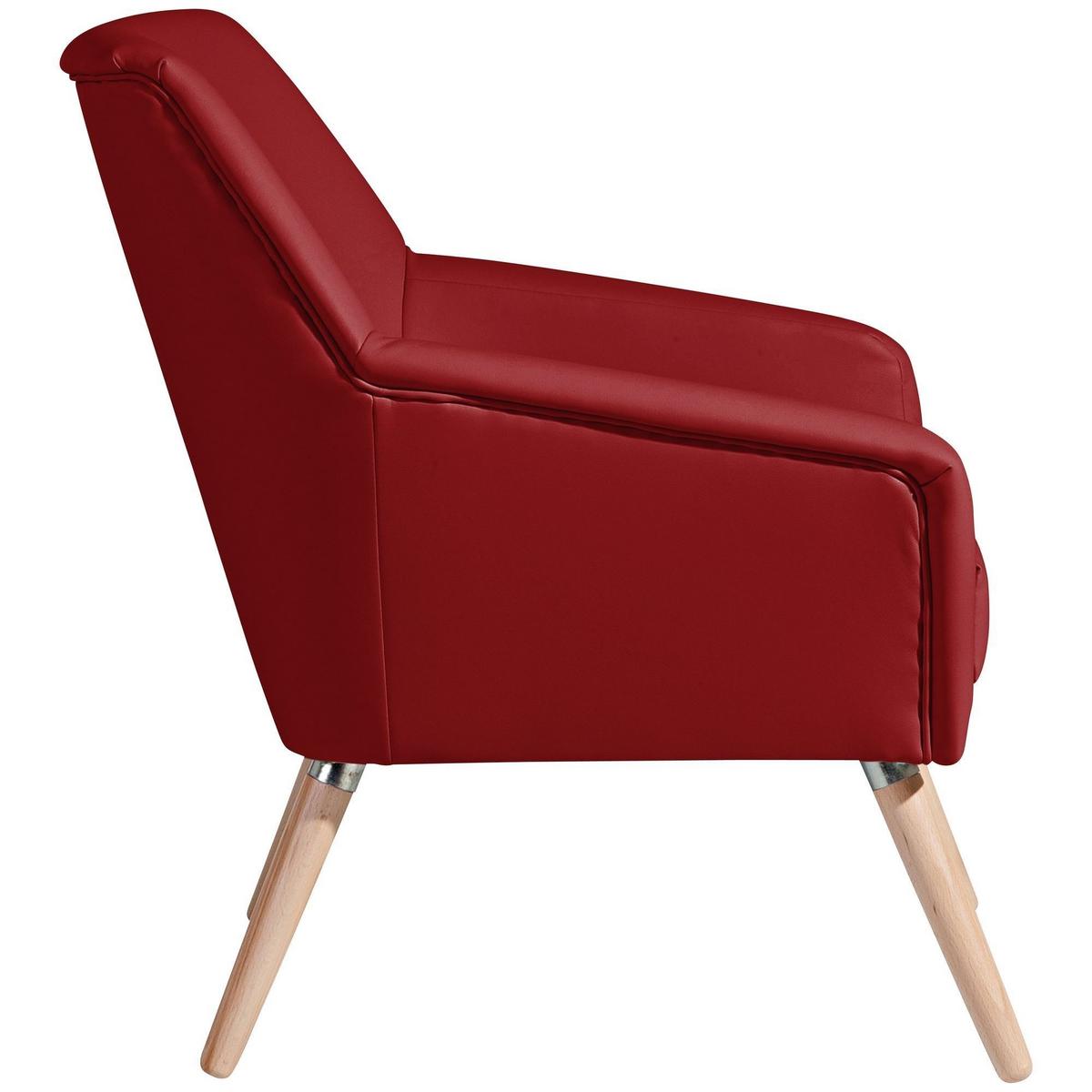 SESSEL Kachka Bezug Kunstleder Buche natur / chilli - Rot, Kunststoff (71/81/67cm) - 58aufmkessel