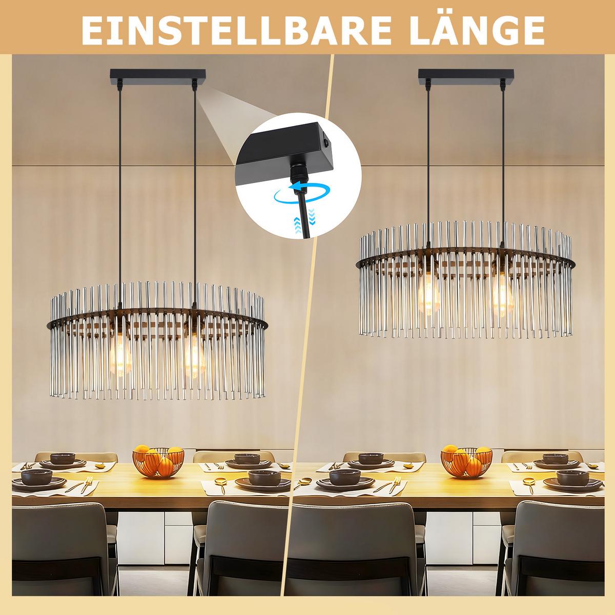 PENDELLEUCHTE Clover 25/60/150 cm - Schwarz, Glas (25/60/150cm) - ZMH