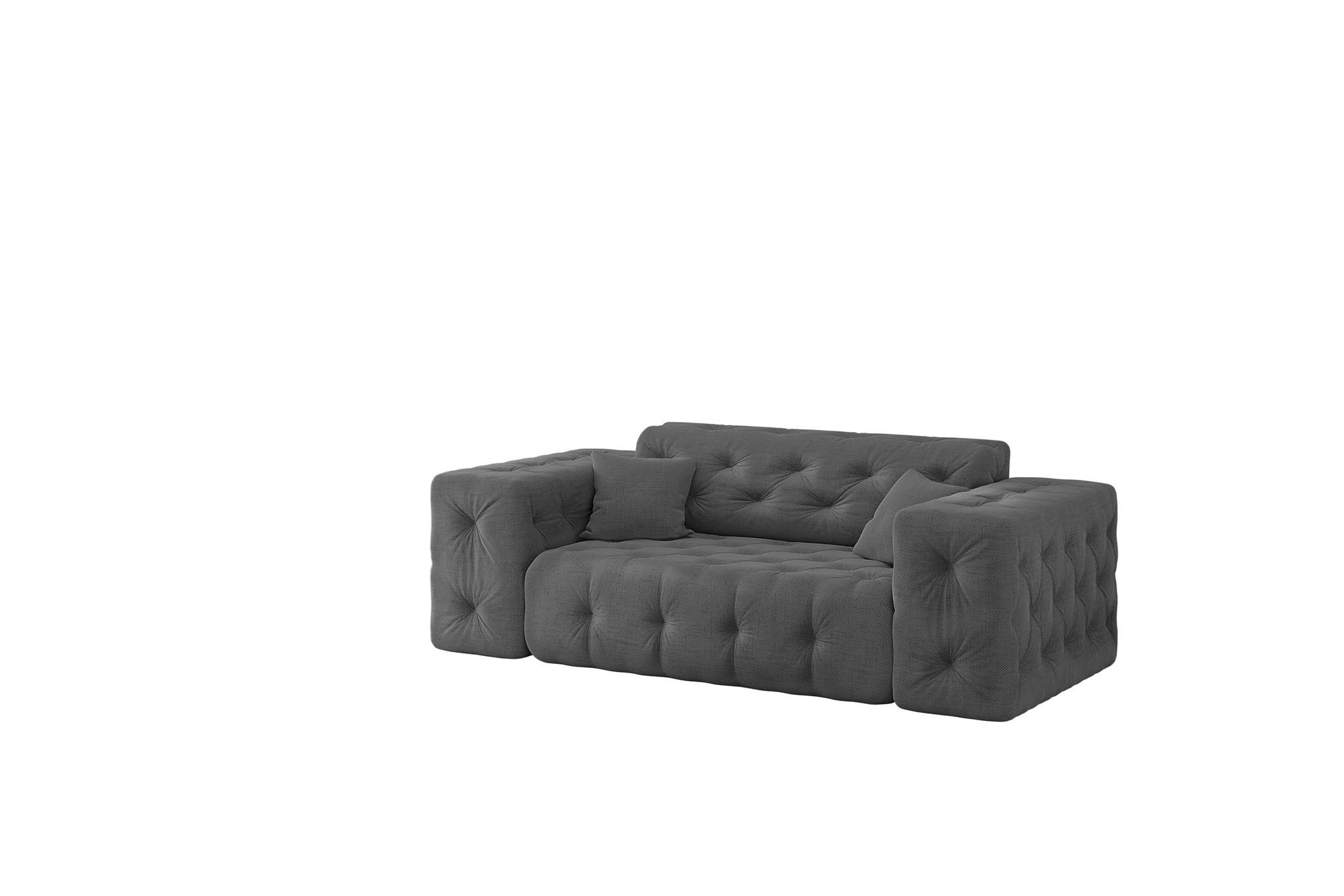 SOFA 2-sitzer Chantal In Moly - Anthrazit, Holzwerkstoff/Textil (186/78/96cm) - Fun Möbel