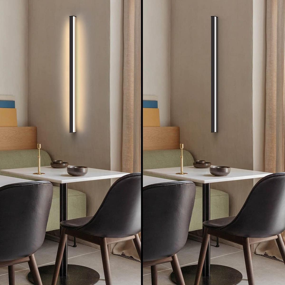 LED-WANDLEUCHTE Glisten 2.5/3.8/60 cm - Schwarz, Metall (3.8/60/2.5cm) - ZMH
