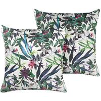 DEKOKISSEN 2er-Set Grün 45/45 cm Gasteria - Grün, Textil (45/45cm) - Beliani