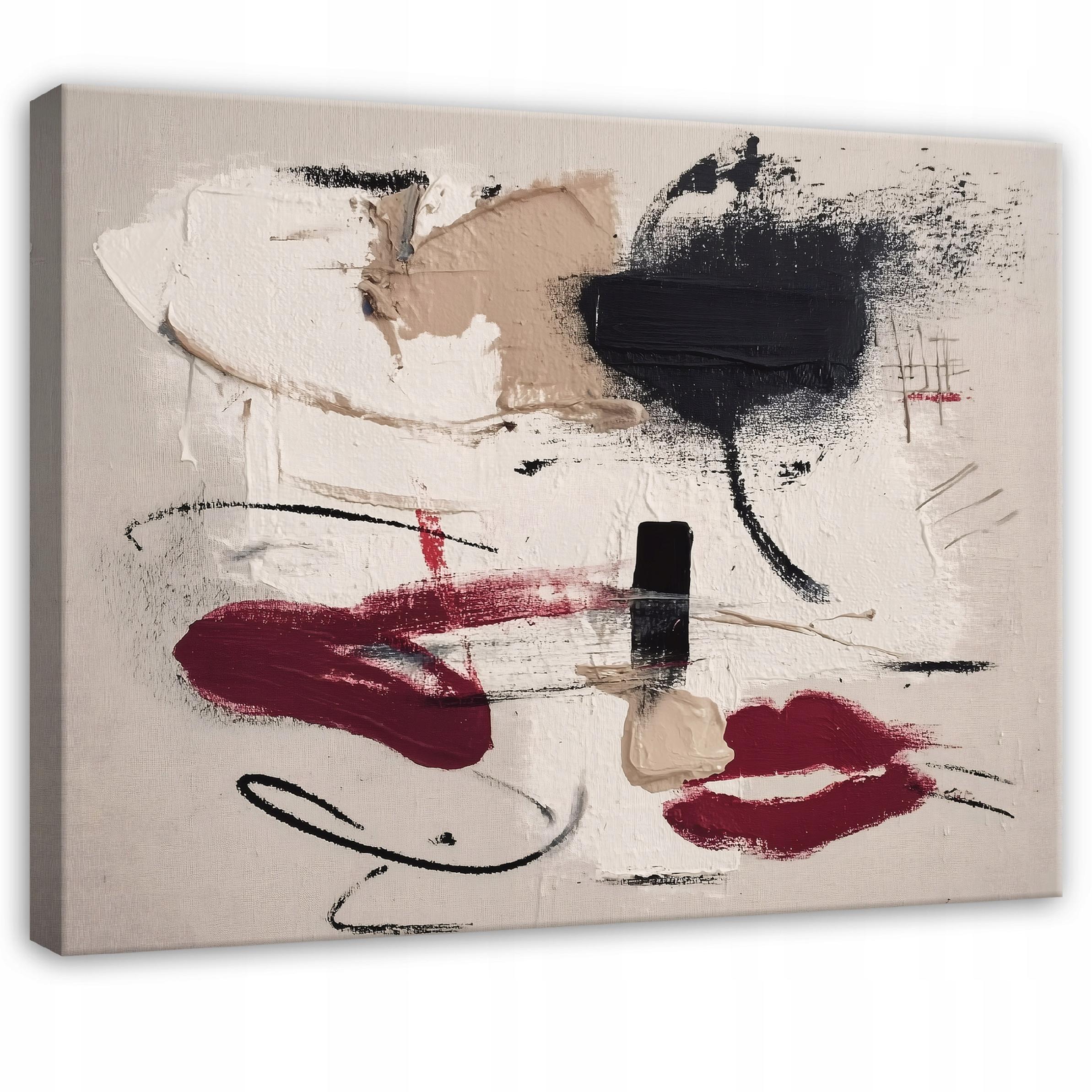 LEINWANDBILD Abstrakt Morceau Beige 120x80 cm - Multicolor, Holzwerkstoff (120/80cm) - Wallarena