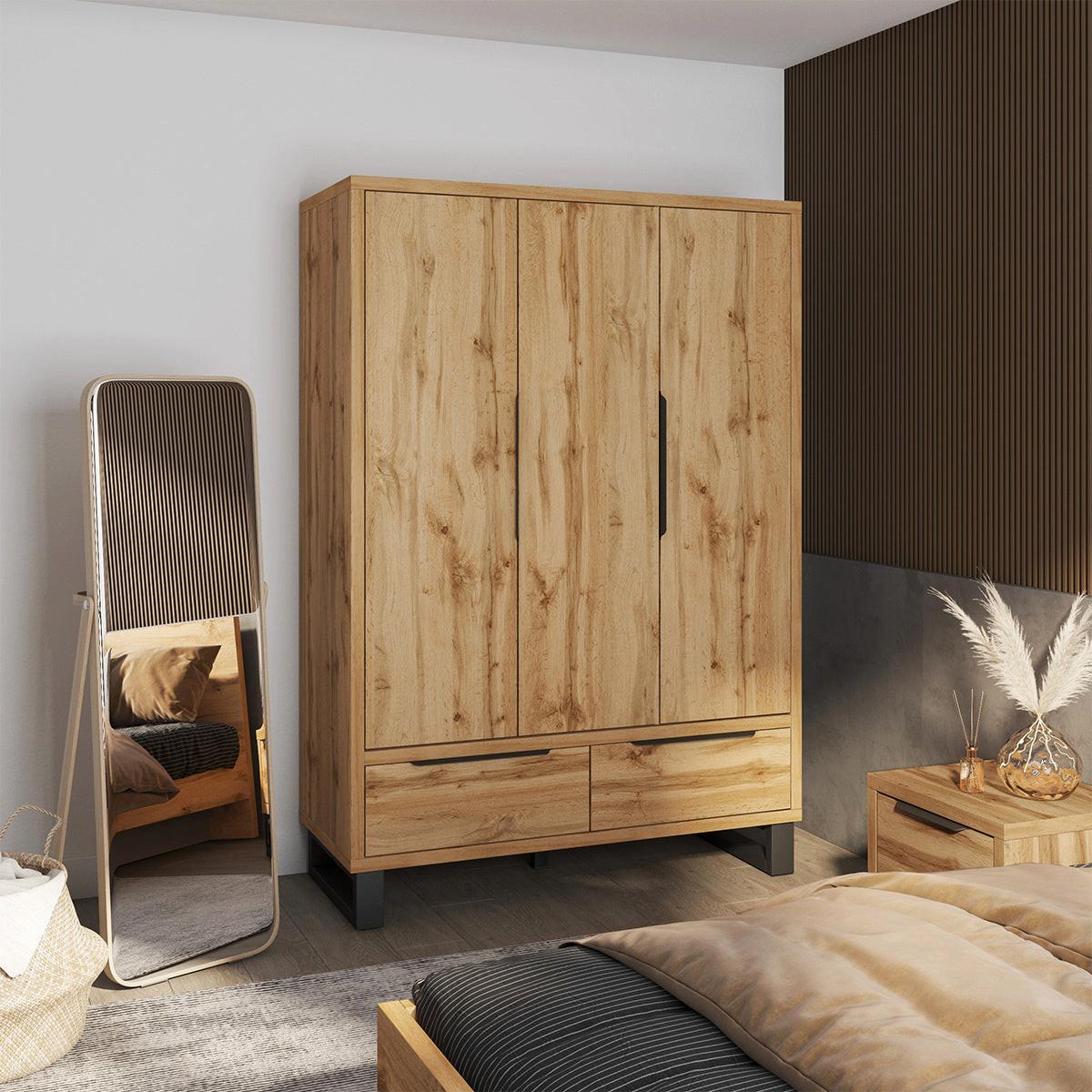 SCHRANK 3 Türen Eden Holz - Braun, Holzwerkstoff (145/210.3/60cm) - Petits-meubles