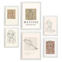 POSTER Set Mit 6 Schönheit Sammlung A3 & A4 Weißer Rahmen - Weiß, Papier (29/3cm) - Nacnic