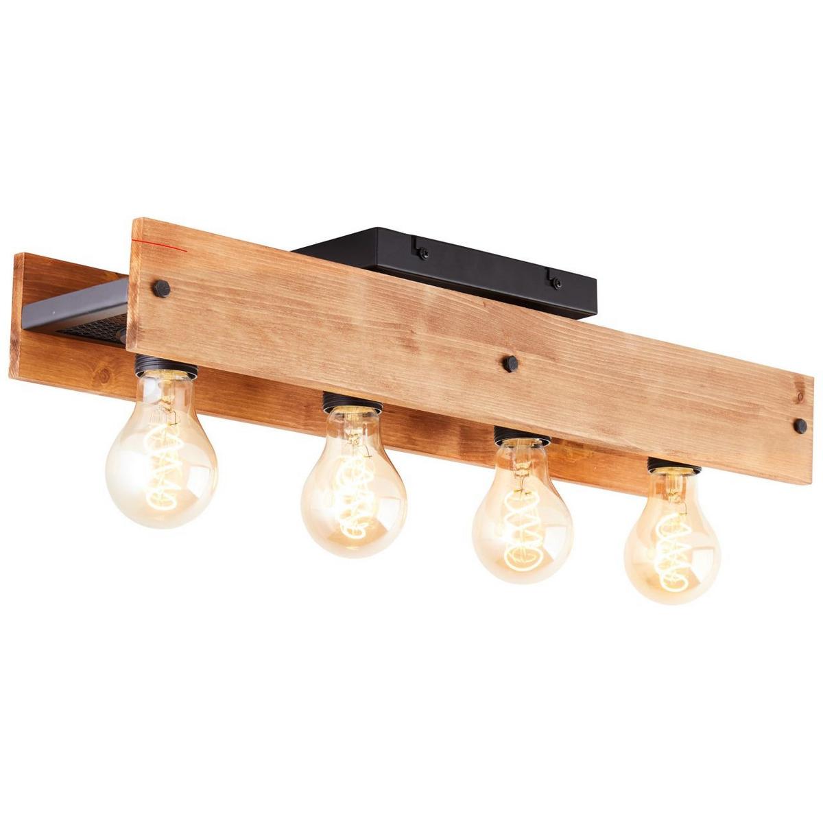 DECKENLEUCHTE Calandra 99450/76 - Schwarz, Holz (13.5/60/11.7cm) - Brilliant