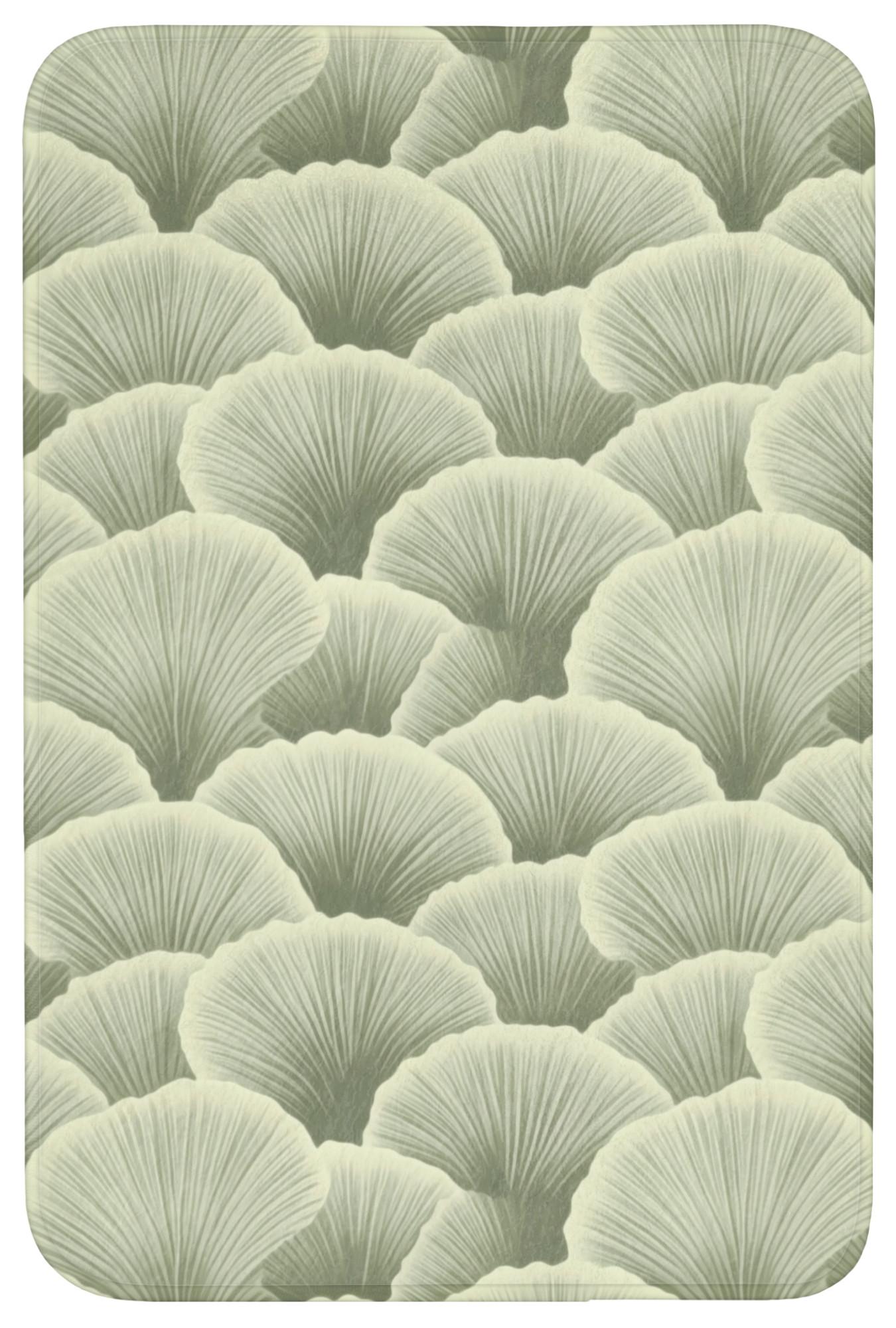 BADEMATTE Fächer - Blatt - Grün Rutschfest 60x90 cm - Pastellgrün, Textil (60/90cm) - OnlyWow