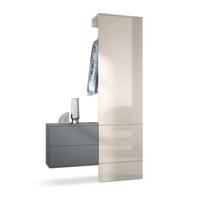 GARDEROBE Carlton Paneel in Sandgrau Hochglanz - Sandfarben, Holzwerkstoff (105/193/35cm) - Vladon