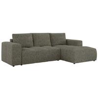 ECKSOFA MONIVA Grau Strukture - Rechts - Schwarz/Grau, Textil (266/164cm) - MKS