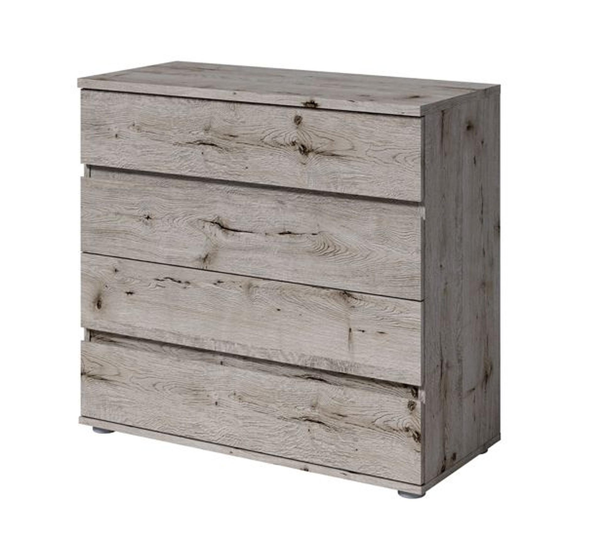 KOMMODE Wellington Eiche 91/84/42 - Grau, Holzwerkstoff (91/84/42cm) - RAUMHIRSCH FURNITURE