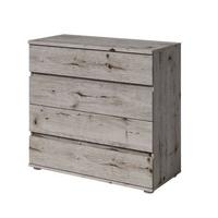 KOMMODE Wellington Eiche 91/84/42 - Grau, Holzwerkstoff (91/84/42cm) - RAUMHIRSCH FURNITURE