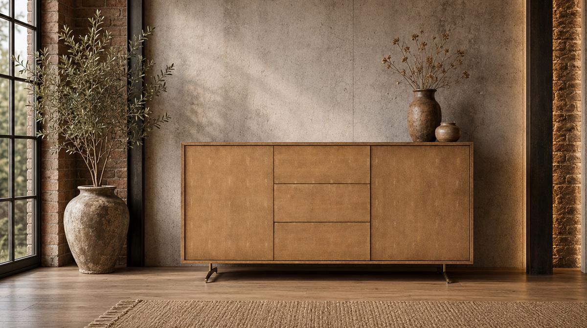 SIDEBOARD GALA Gold Holz - Goldfarben, Holz/Metall (140/85/40cm) - KAWOLA