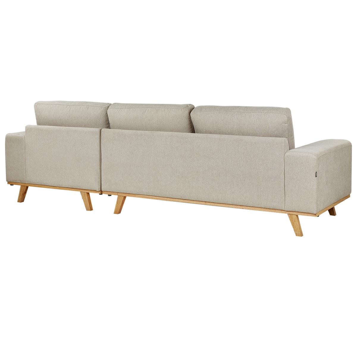 ECKSOFA 3-Sitzer Stoff Beige linksseitig Nora - Beige, Textil (279/150cm) - Beliani