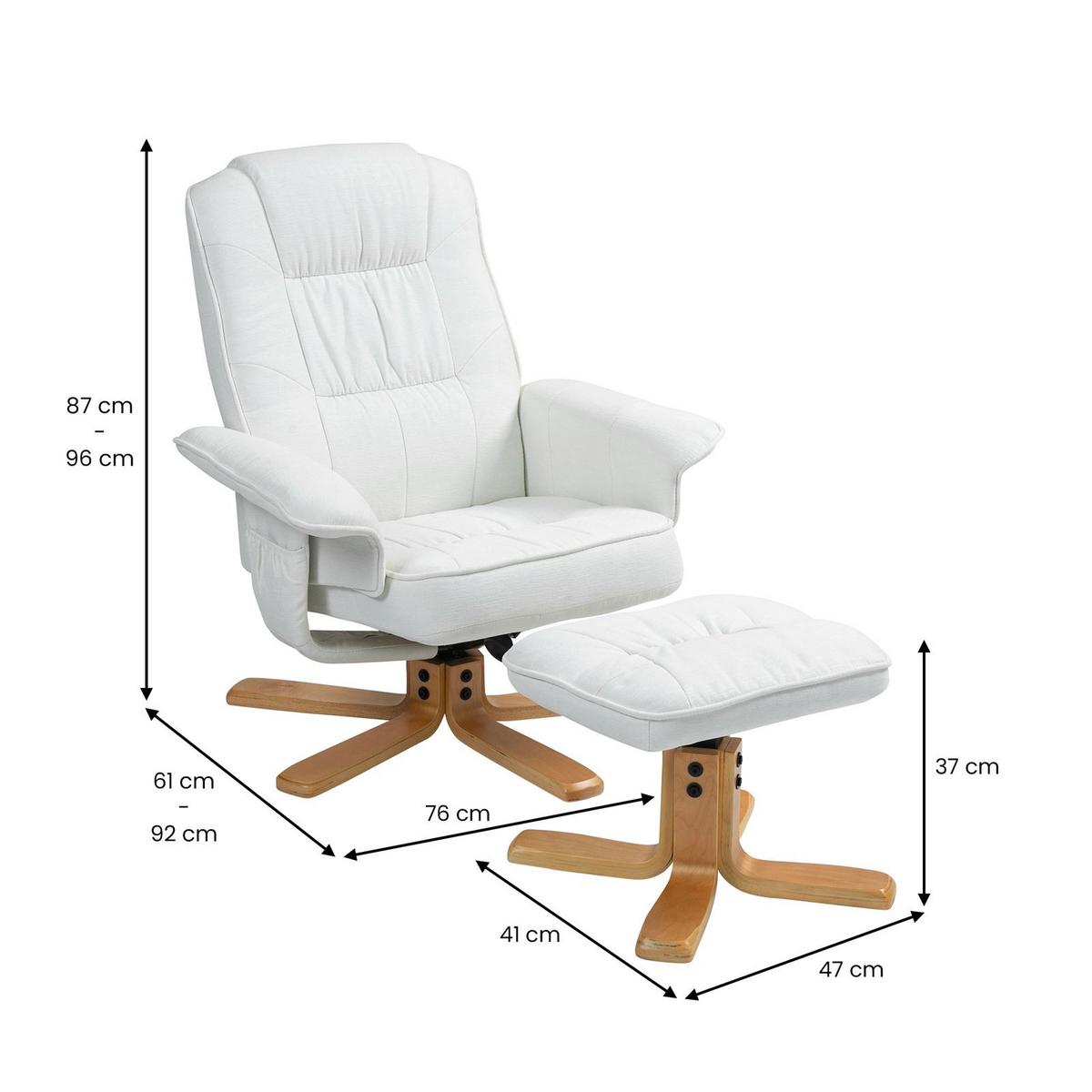 RELAXSESSEL CHARLY weiß - Weiß, Textil (76/87/61cm) - IDIMEX