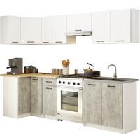 KÜCHENLEERBLOCK Weiß, Beton 203/300/46 - Weiß, Holzwerkstoff (300/203/46cm) - RAUMHIRSCH FURNITURE