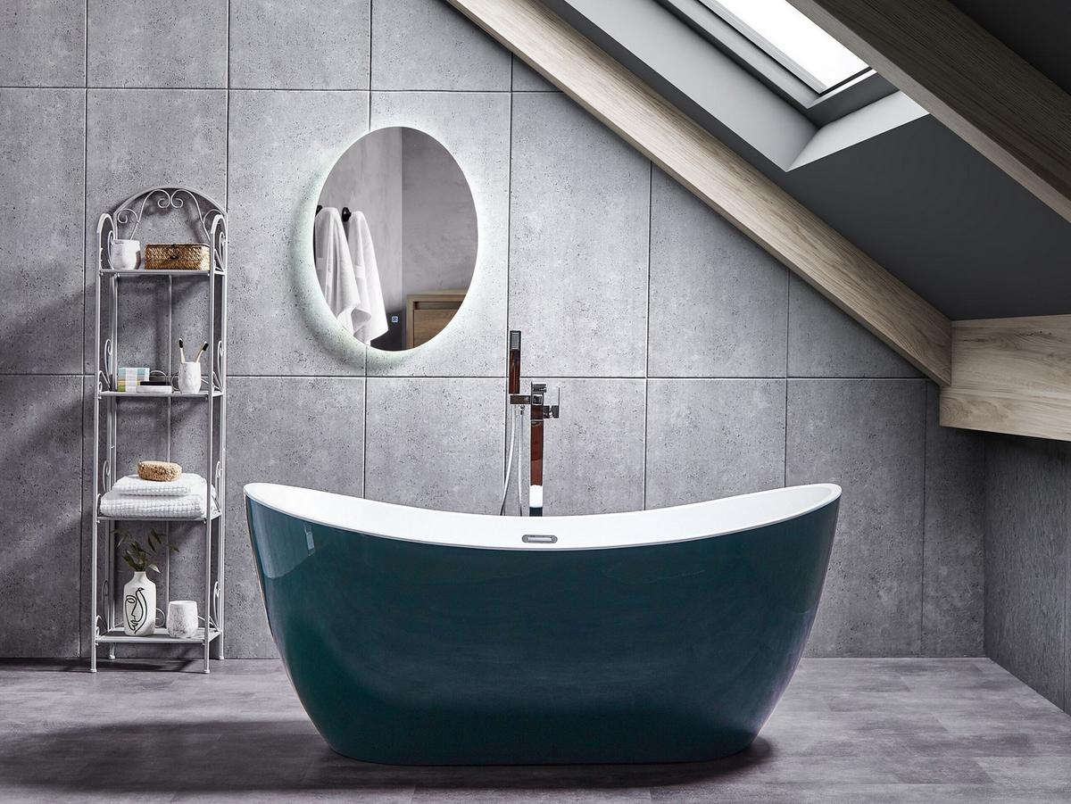 BADEWANNE FREISTEHEND 77x170x72 cm grün Antigua - Grün, Kunststoff (77/72/170cm) - Beliani