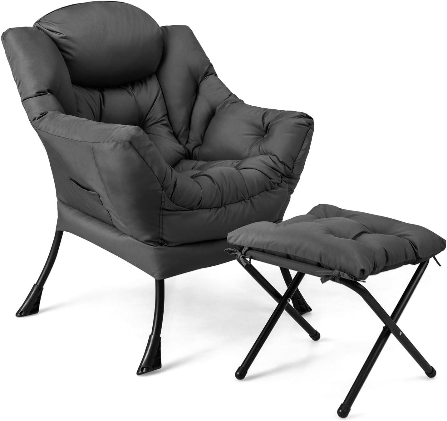 RELAXSESSEL 95cm Grau - Grau, Textil (81/95/75cm) - COSTWAY