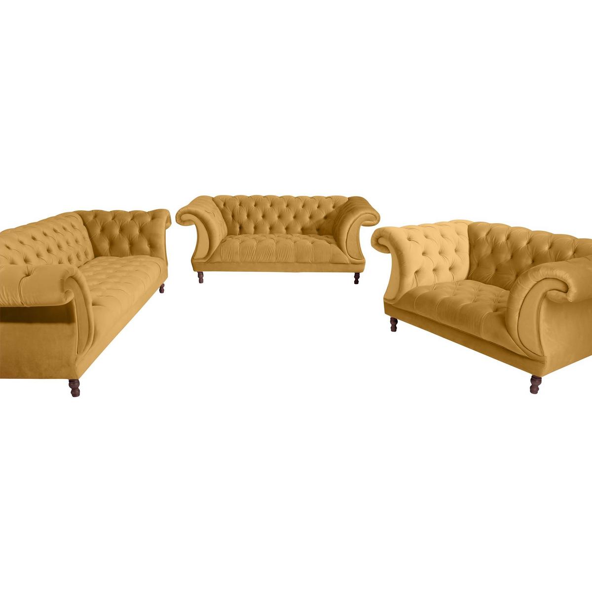 CHESTERFIELD Sessel Kaylin Samtvelours mais - Currygelb, Kunststoff (100/80/167cm) - 58aufmkessel