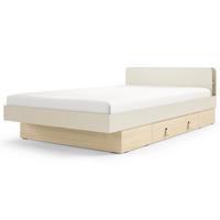 BETT Sorella 120x200 cm mit Lattenrost und Bettkasten-Schublade, ohne Matratze, Macadamia + Eiche Mavelie - Eichefarben/Beige, Leder/Holzwerkstoff (120/200cm) - Beautysofa