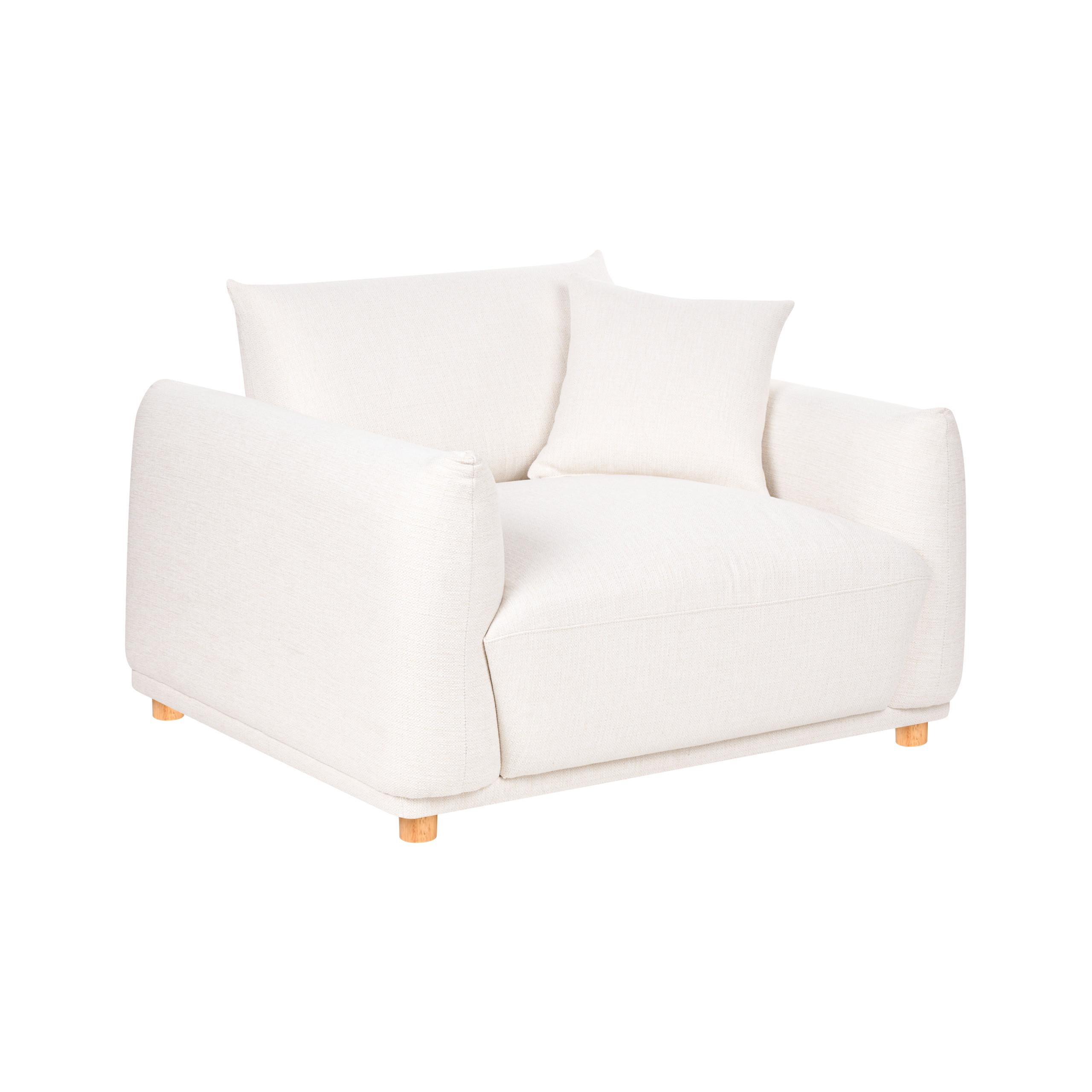 SESSEL Stoff Cremeweiß Jubek - Creme/Weiß, Textil (120/81/104cm) - Beliani