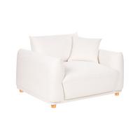 SESSEL Stoff Cremeweiß Jubek - Creme/Weiß, Textil (120/81/104cm) - Beliani