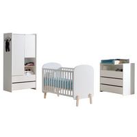 BABYZIMMEREINRICHTUNG Karilynn 3 Komplettset Massivholz+MDF Weiß - Weiß, Holz (309/180/74cm) - 58aufmkessel
