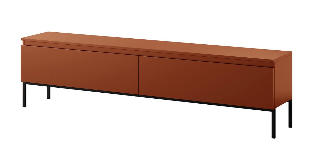 TV-SCHRANK Bemmi Ziegelrot mit Metallbeinen 175 cm - Dunkelorange/Schwarz, Holzwerkstoff/Metall (175/46/32cm) - Selsey