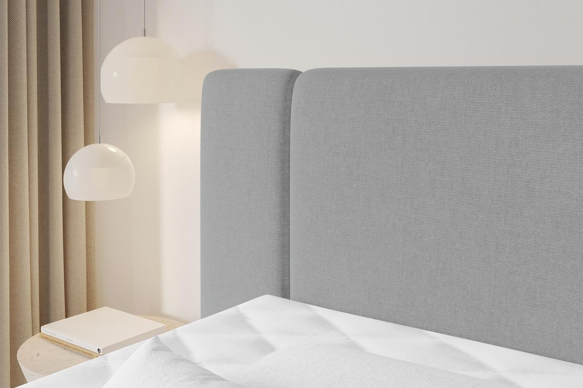 BOXSPRINGBETT mit Matratze H3/H4 - EVON KING - 180x200 cm Grau - Greige, Holzwerkstoff (180/200cm) - ALTDECOR