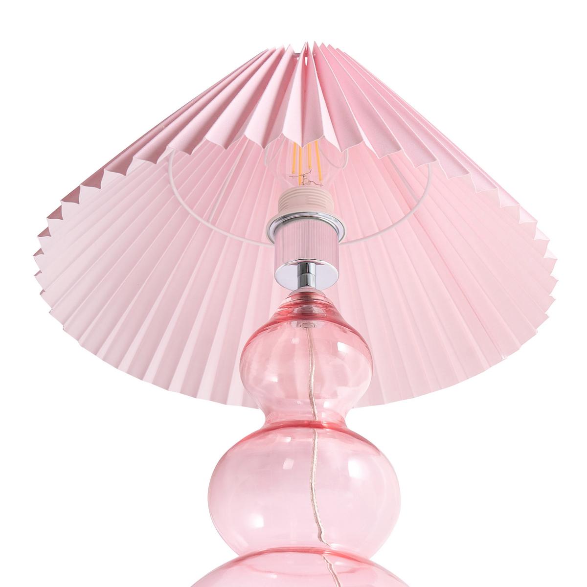 TISCHLAMPE Glas Rosa Sengwa - Pink, Glas (36/36/54cm) - Beliani