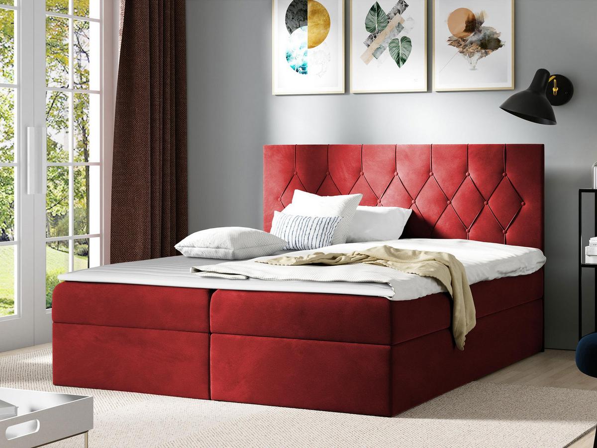 BOXBETT Sky - H3 - Rot, Holz (160/200cm) - MIRJAN24