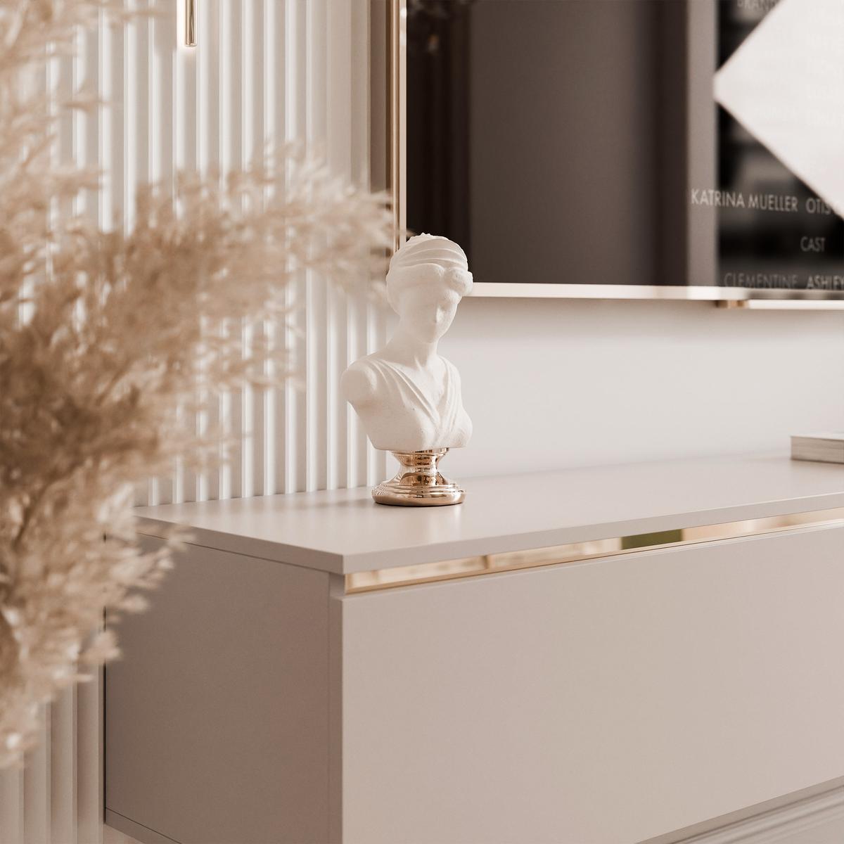 TV-SCHRANK SELIA 200 cm auf Füßen, Kaschmir mit goldener Zierleiste - Kaschmir/Goldfarben, Holzwerkstoff/Metall (200/42/35cm) - Idohome