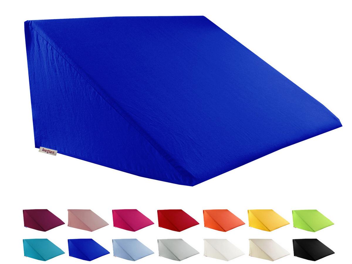 KEILKISSENBEZUG Basic 100% Baumwolle royal 62/49/30 cm - Blau, Textil (62/49cm) - beties Heimtextil