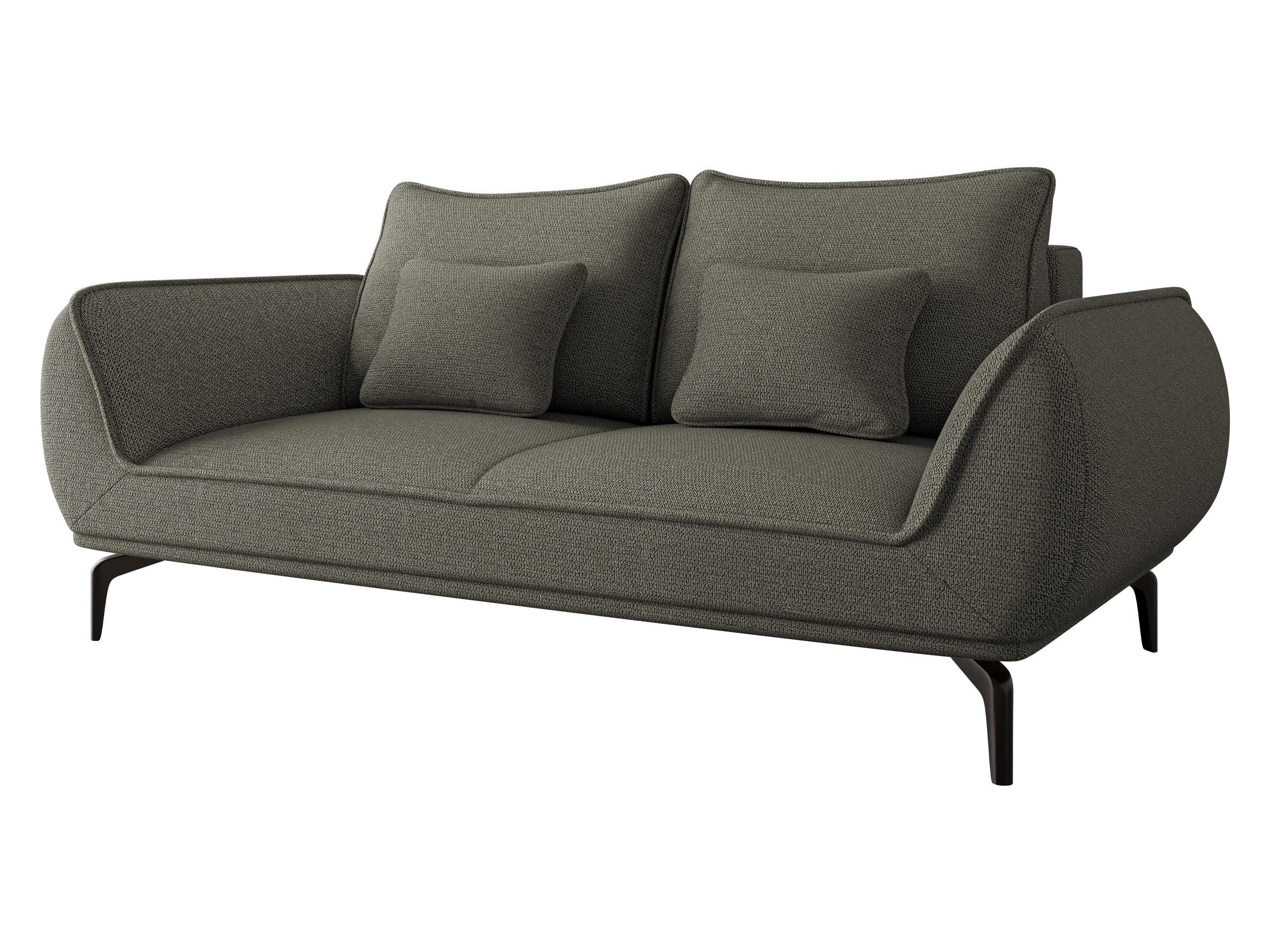SOFA Cavo 2 - Dunkelgrau/Schwarz, Holz/Textil (208/86/118cm) - MIRJAN24