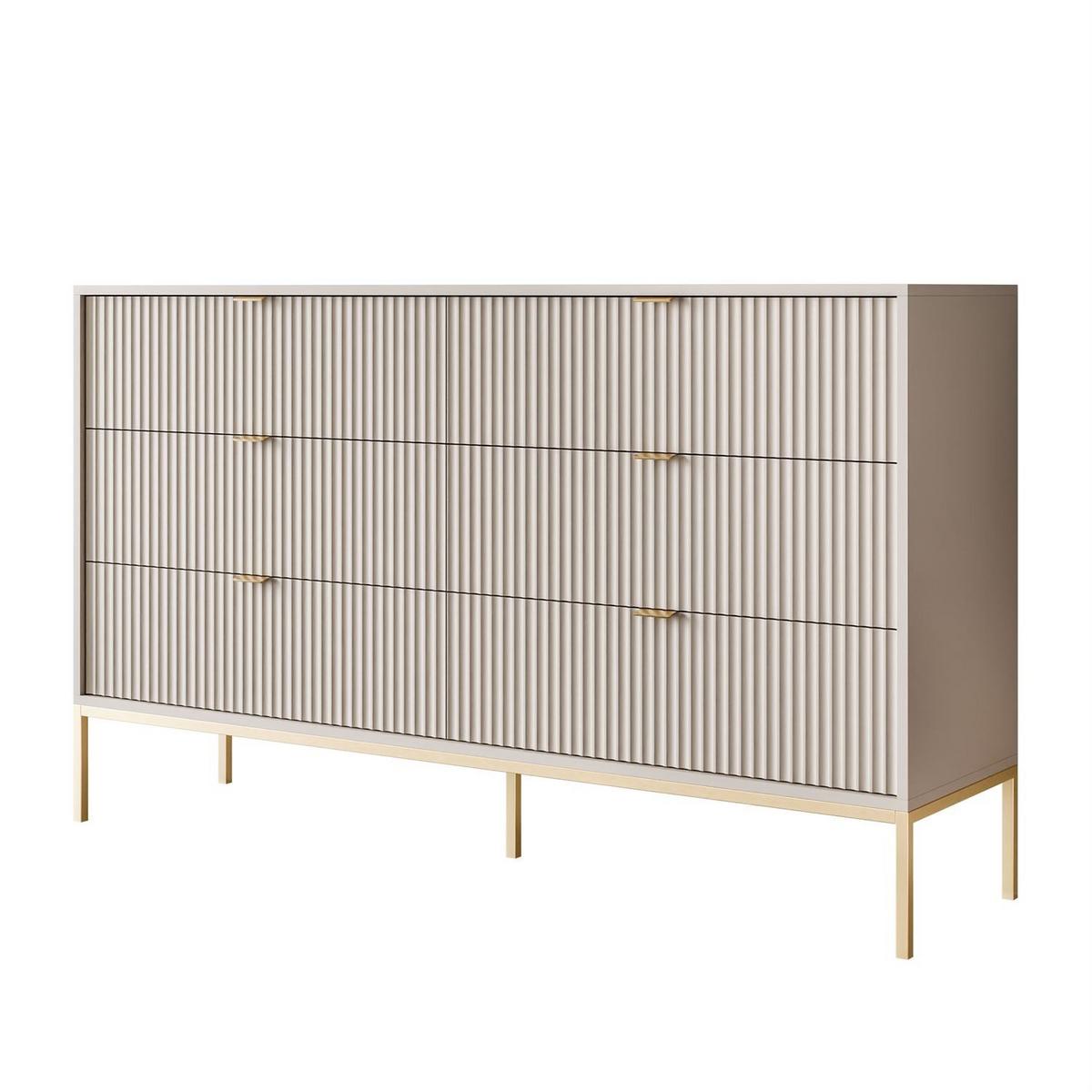 SIDEBOARD CORTADO GOLD KS154 MIT SCHUBLADEN KASCHMIR - Beige, Holzwerkstoff (154/91/39cm) - Lookway