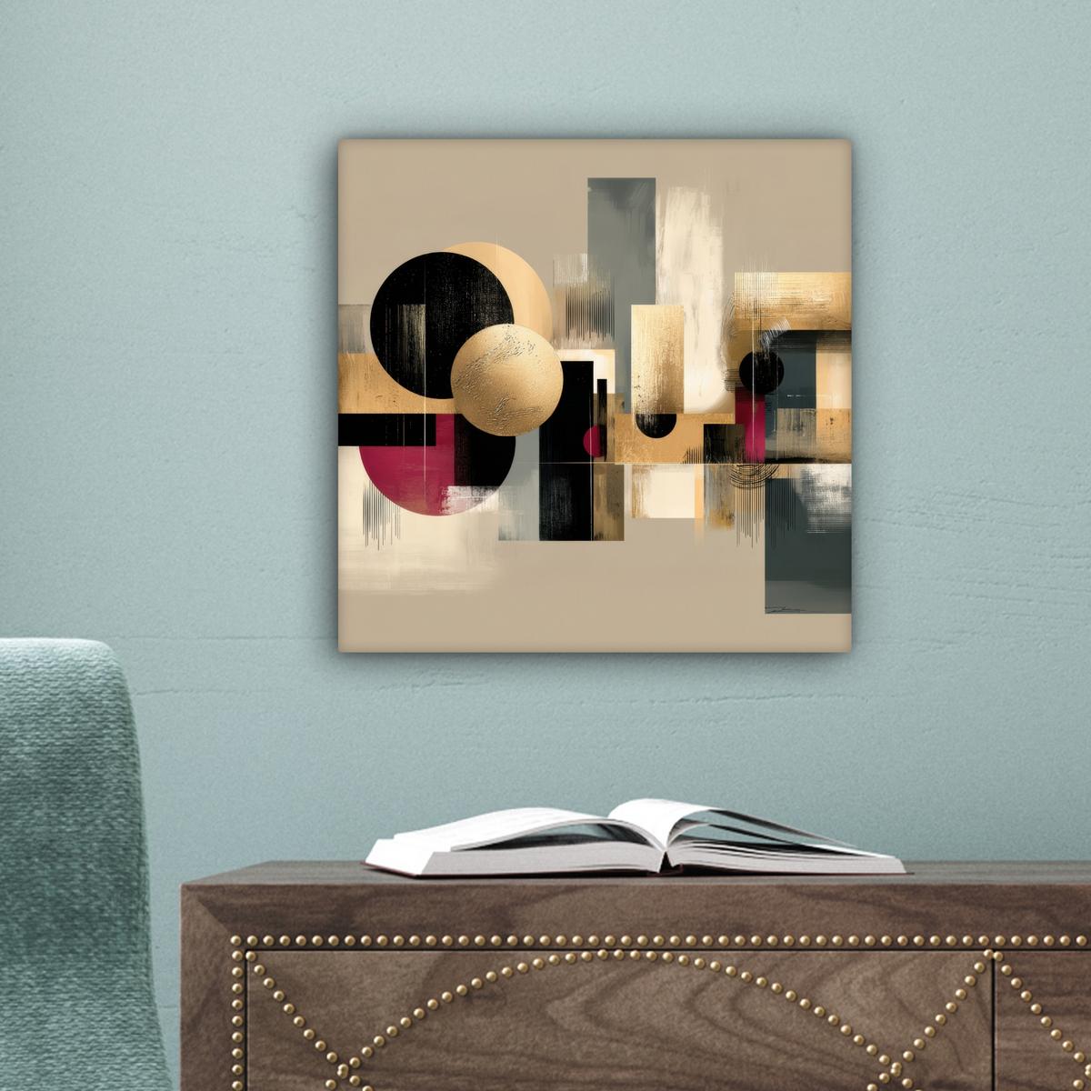 LEINWANDBILD Abstrakt - Formen - Beige - Texturen Deko Wohnzimmer 20x20 cm - Beige, Textil (20/20cm) - MuchoWow
