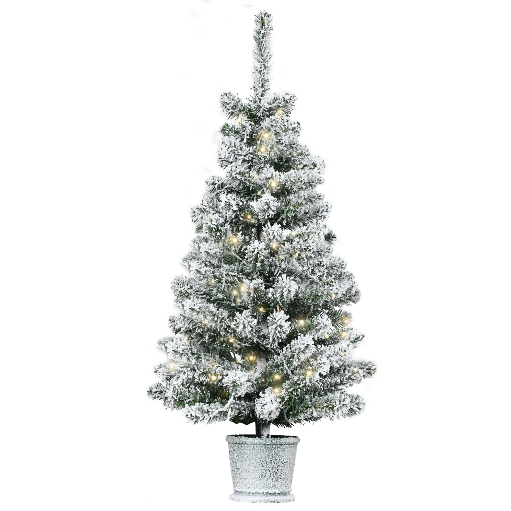 KÜNSTLICHER Weihnachtsbaum mit LED-Leuchten, 90 cm Christbaum mit 116 Spitzen - Grün, Kunststoff (90cm) - HOMCOM