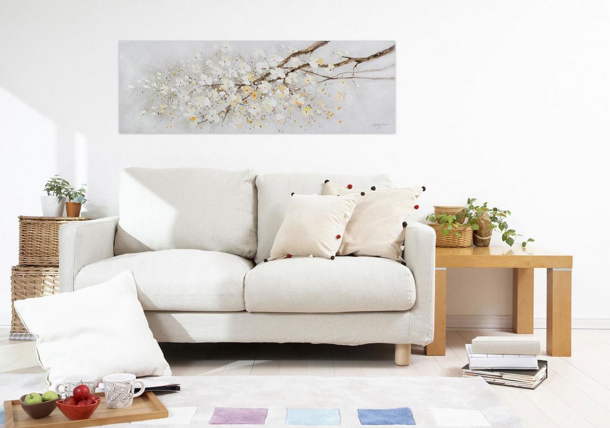 ÖLGEMÄLDE 150/50 cm - Weiß, Holz/Textil (150/50cm) - KUNSTLOFT