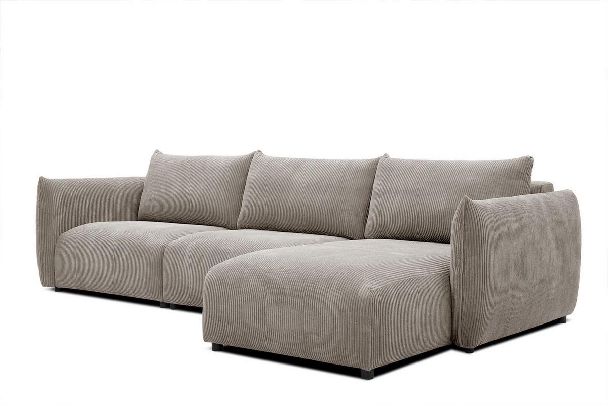 ECKSOFA TAUER 5-Sitzer, taupe - Taupe/Schwarz, Holzwerkstoff/Kunststoff (294/173cm) - Wozimo
